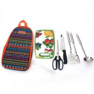 Hemobllo 7Pcs Portable Outdoor Camping Cookware Set Wild Picnic Kitchen Tools 201 Stainless Steel Sensual Handbag