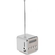 Hemobllo Mini Digital Portable Music MP3/4 Player Micro SD/TF USB Disk Speaker FM Radio (Silver)