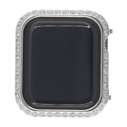  Hemobllo Jewelry Watch Frame for Apple Watch Protector case Crystal Diamonds Frame Watch Cover for Apple iwatch Series 4 Shell 44mm (Silver)