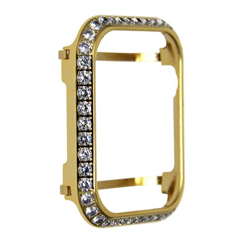  Hemobllo Jewelry Watch Frame for Apple Watch Protector case Crystal Diamonds Frame Watch Cover for Apple iwatch Series 4 Shell 40mm (Gold)