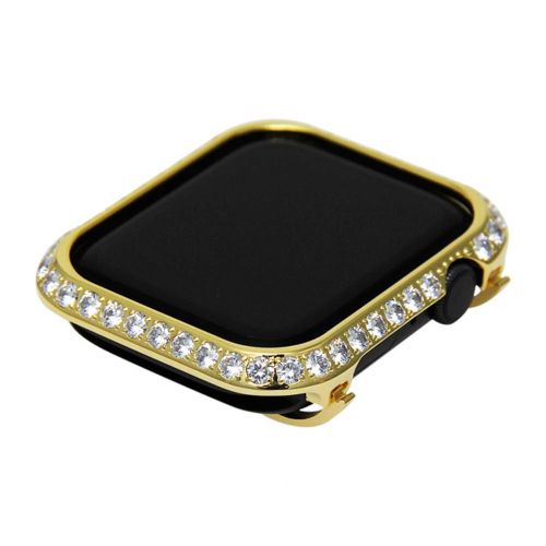  Hemobllo Jewelry Watch Frame for Apple Watch Protector case Crystal Diamonds Frame Watch Cover for Apple iwatch Series 4 Shell 40mm (Gold)