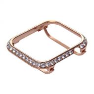 Hemobllo Jewelry Watch Frame for Apple Watch Protector case Crystal Diamonds Frame Watch Cover for Apple iwatch Series 4 Shell 40mm (Rose Gold)