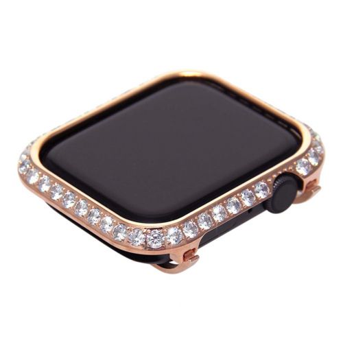  Hemobllo Jewelry Watch Frame for Apple Watch Protector case Crystal Diamonds Frame Watch Cover for Apple iwatch Series 4 Shell 40mm (Rose Gold)