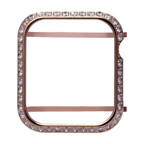  Hemobllo Jewelry Watch Frame for Apple Watch Protector case Crystal Diamonds Frame Watch Cover for Apple iwatch Series 4 Shell 40mm (Rose Gold)