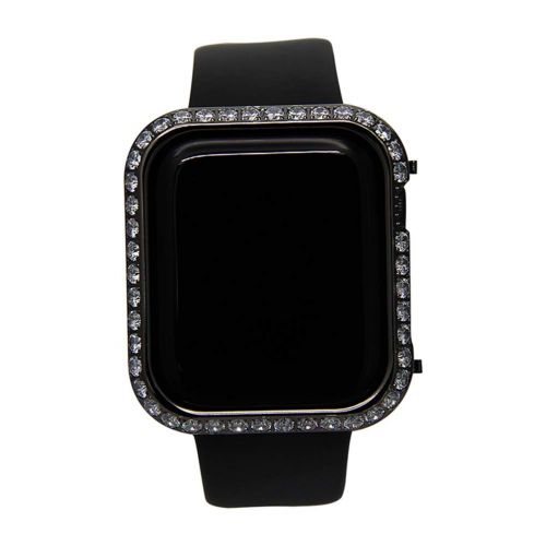  Hemobllo Jewelry Watch Frame for Apple Watch Protector case Crystal Diamonds Frame Watch Cover for Apple iwatch Series 4 Shell 40mm(Black)