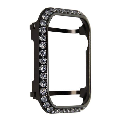  Hemobllo Jewelry Watch Frame for Apple Watch Protector case Crystal Diamonds Frame Watch Cover for Apple iwatch Series 4 Shell 40mm(Black)