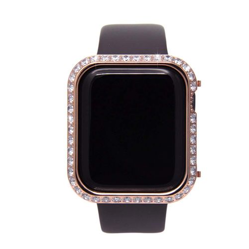  Hemobllo Jewelry Watch Frame for Apple Watch Protector case Crystal Diamonds Frame Watch Cover for Apple iwatch Series 4 Shell 44mm (Rose Gold)