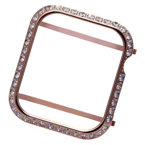  Hemobllo Jewelry Watch Frame for Apple Watch Protector case Crystal Diamonds Frame Watch Cover for Apple iwatch Series 4 Shell 44mm (Rose Gold)