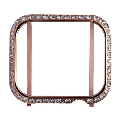  Hemobllo Jewelry Watch Frame for Apple Watch Protector case Crystal Diamonds Frame Watch Cover for Apple iwatch Series 4 Shell 44mm (Rose Gold)