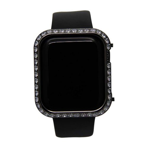  Hemobllo Jewelry Watch Frame for Apple Watch Protector case Crystal Diamonds Frame Watch Cover for Apple iwatch Series 4 Shell 44mm(Black)