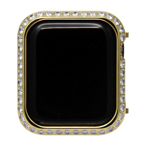  Hemobllo Jewelry Watch Frame for Apple Watch Protector case Crystal Diamonds Frame Watch Cover for Apple iwatch Series 4 Shell 44mm (Gold)