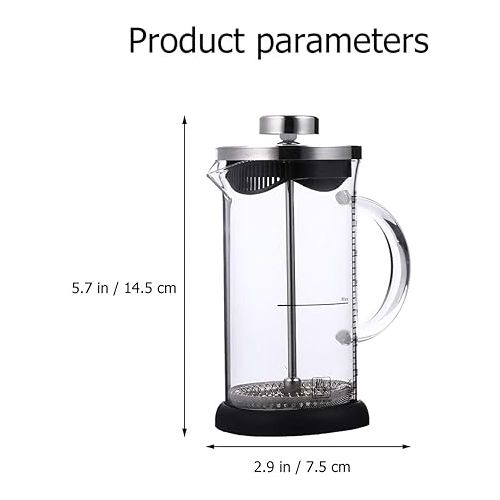  Hemoton Espresso Machine Portable Stove Stainless Steel Coffee Pot Espresso Maker Coffee Maker Glass Tea Kettle for Camping Stovetop 350ml Espresso Machine Portable Stove