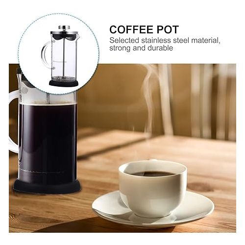  Hemoton Espresso Machine Portable Stove Stainless Steel Coffee Pot Espresso Maker Coffee Maker Glass Tea Kettle for Camping Stovetop 350ml Espresso Machine Portable Stove