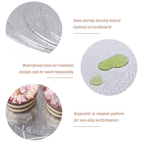  [아마존 핫딜]  [아마존핫딜]Hemoton 4er Set Wiederverwendbare Cake Board mit Folienverpackung und 3 Schaber fuer Kuchendekoration Hochzeit Geburtstagsparty Ø 15 + 20 + 25 + 30cm