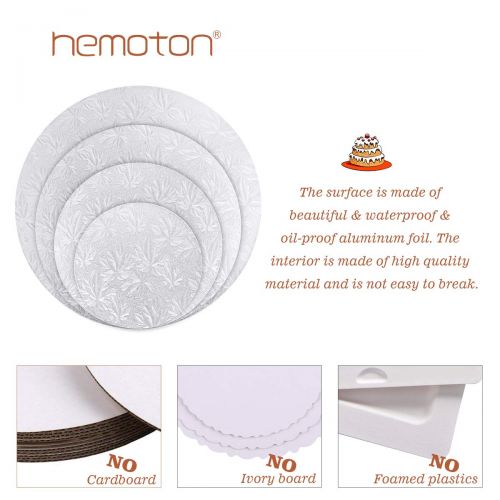  [아마존 핫딜]  [아마존핫딜]Hemoton 4er Set Wiederverwendbare Cake Board mit Folienverpackung und 3 Schaber fuer Kuchendekoration Hochzeit Geburtstagsparty Ø 15 + 20 + 25 + 30cm