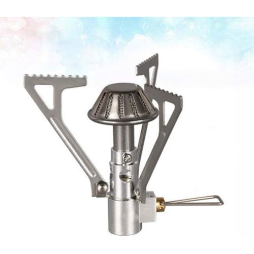  Hemoton Outdoor Camping Stove Mini Stainless Steel Foldable Potable Camping Stove Burning Stoves Backpacking Stove for Camp Outdoor Fishing (Silver)
