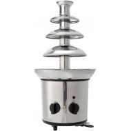 HEMOTON 4 Tiers Chocolate Fountain Stainless Steel Chocolate Fondue Fountain, 2-Pound Capacity, Easy to Assemble, Perfect for Nacho Cheese, BBQ Sauce, Ranch, Liqueurs