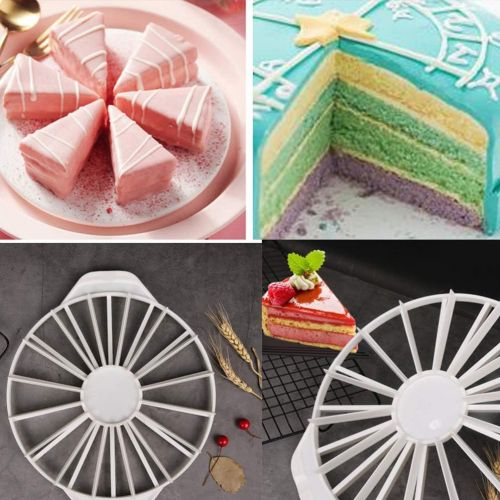  [아마존베스트]Hemoton Cake Slicer DIY ie Slicer Marker Plastic Pie Cutting Fixator Guide Tool Slicing Leveler for Kitchen Bakery Dessert Shop
