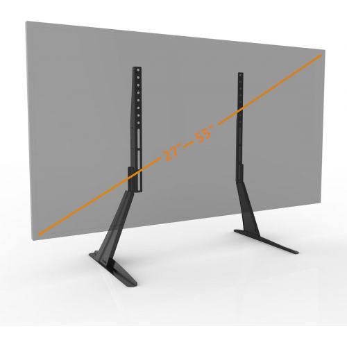  [아마존베스트]Hemudu Universal Table Top TV Stand Base VESA Pedestal Mount for 27 inch to 55 inch TVs with Cable Management and Height Adjustment,Holds up to 125lbs