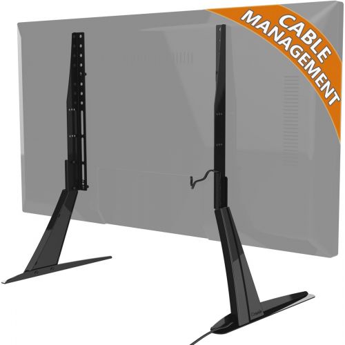  [아마존베스트]Hemudu Universal Table Top TV Stand Base VESA Pedestal Mount for 27 inch to 55 inch TVs with Cable Management and Height Adjustment,Holds up to 125lbs