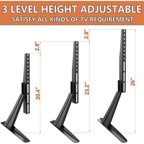  [아마존베스트]Hemudu Universal Table Top TV Stand Base VESA Pedestal Mount for 27 inch to 55 inch TVs with Cable Management and Height Adjustment,Holds up to 125lbs