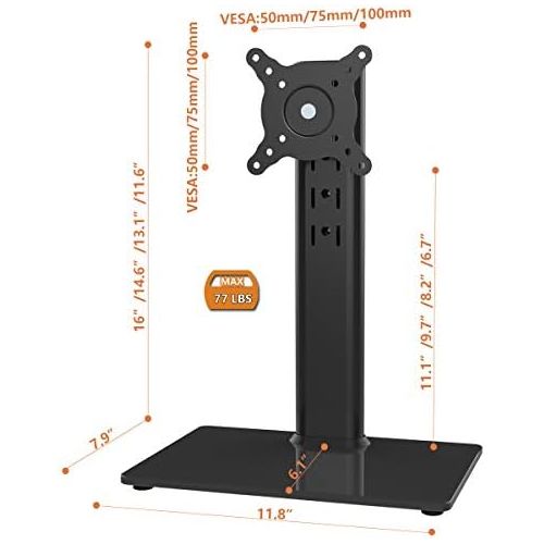  [아마존베스트]Hemudu Monitor Stand Table Stand for 13 - 32 Inch Monitors, Swivelling, Tilting, Rotating, Height-Adjustable Black