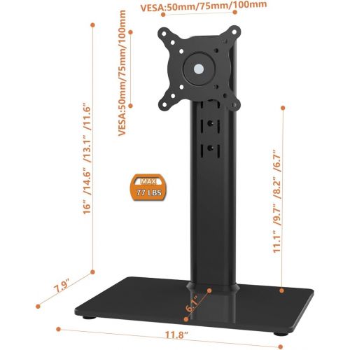  [아마존베스트]Hemudu Monitor Stand Table Stand for 13 - 32 Inch Monitors, Swivelling, Tilting, Rotating, Height-Adjustable Black