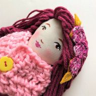 /HenAndChick Valentine Doll, Art Doll, storybook doll, retro doll, vintage style doll, heirloom doll, cloth doll, textile doll, fabric doll, v day gifts