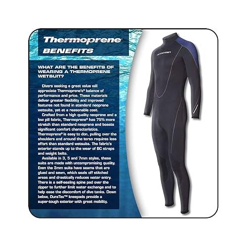  Henderson Thermoprene 7mm Men's Jumpsuit (Back Zip) - Black/Blue - Large