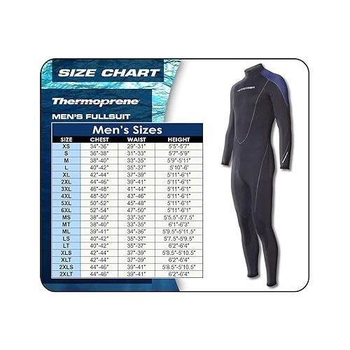  Henderson Thermoprene 7mm Men's Jumpsuit (Back Zip) - Black/Blue - Medium Tall