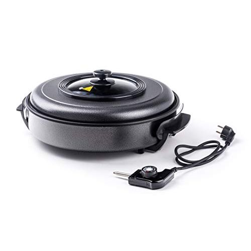  [아마존베스트]HENDI Party pan, electric pan, induction hob, suitable for frying, frying and keeping warm, 230 V, 1400 W, diameter 400 x height 190 mm, aluminium