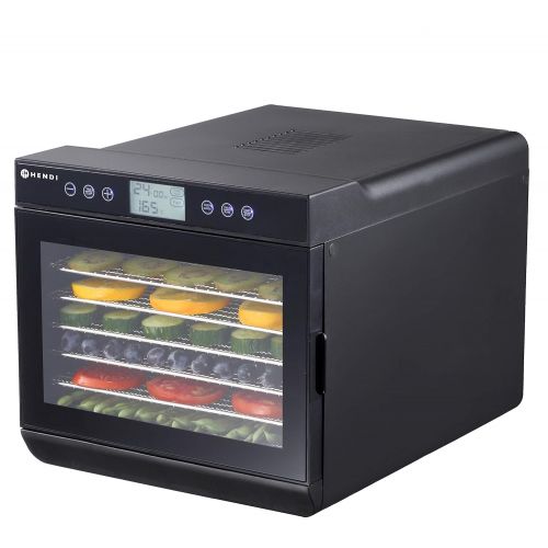  [아마존베스트]HENDI Doerrautomat, Dehydrator, Doerrgerat, 7 Blechen, fuer Lebensmittel, Obst- Fleisch- Fruechte-, Gemuese-, Fisch-, Krautern Trockener, 230V, 500W, 345x450x(H)315mm, Edelstahl