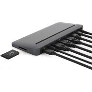 USB C Dock for MacBook Pro - Mini DisplayPort, Ethernet Port, Power Supply, 3 USB Ports, SD Card, and HeadphoneSpeaker Connections - Stone by Henge Docks