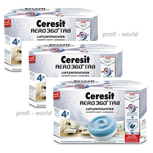  Henkel Ceresit AERO 360 Luftentfeuchter Nachfuelltabs, 12 x 450g Vorteilspack