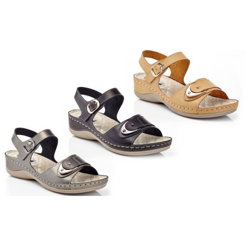  Henry Ferrera Cindy Womens Wedge Comfort Sandals