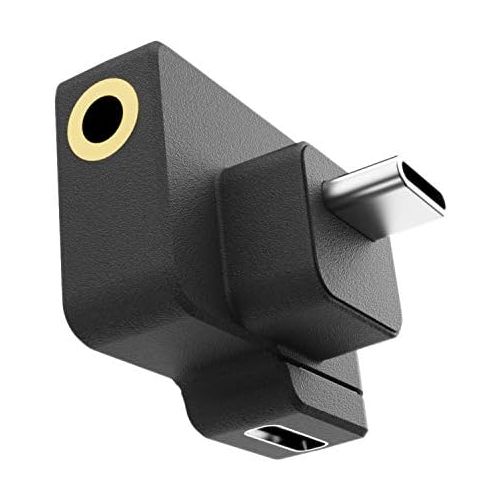  [아마존베스트]Hensych For Osmo Action Microphone 3.5 mm / USB-C Adapter, Charging Audio Adapter Audio External 3.5 mm Microphone Mount for Jack Plug