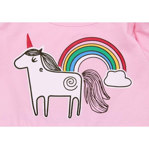  HenzWorld Little Girls Dress Unicorn Costumes Halloween Cosplay Birthday Party Outfit Accessories 1-10 Years