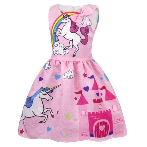  HenzWorld Little Girls Dress Unicorn Costumes Halloween Cosplay Birthday Party Outfit Accessories 1-10 Years