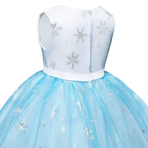  HenzWorld Elsa Anna Costume Dress Girls Princess Birthday Party Cosplay Accessories