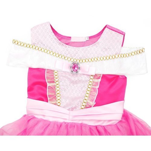  HenzWorld Aurora Costume Dress Girls Princess Birthday Party Cosplay Outfit