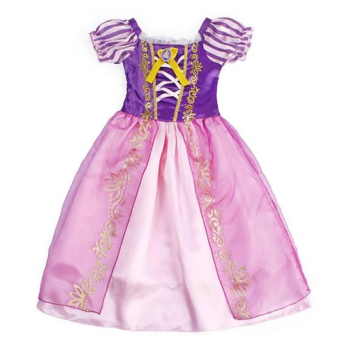  HenzWorld Girls Dresses Rapunzel Costumes Dress Princess Birthday Party Cosplay Wig Headband Accessories Outfits 4t