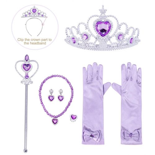  HenzWorld Sofia Belle Cinderella Rapunzel Ariel Little Mermaid Snow White Princess Dress Up Costume Accessories Set