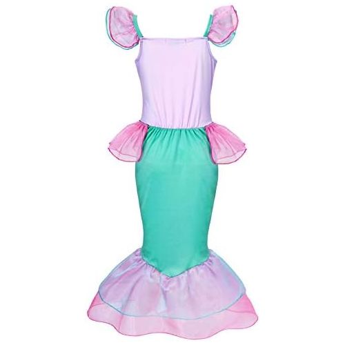  HenzWorld Little Girls Mermaid Costume Toddler Dress up Princess Dresses Christmas Cosplay Birthday Outfit Accessories