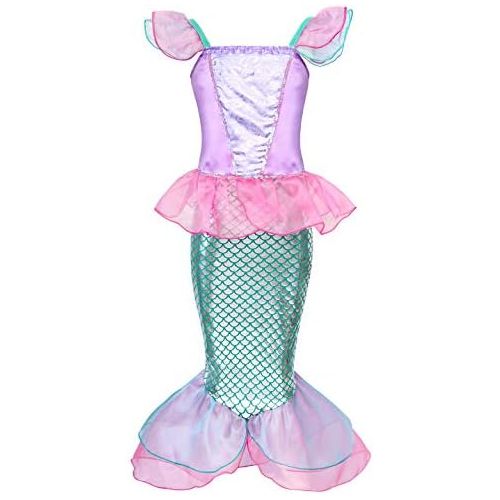  HenzWorld Little Girls Mermaid Costume Toddler Dress up Princess Dresses Christmas Cosplay Birthday Outfit Accessories