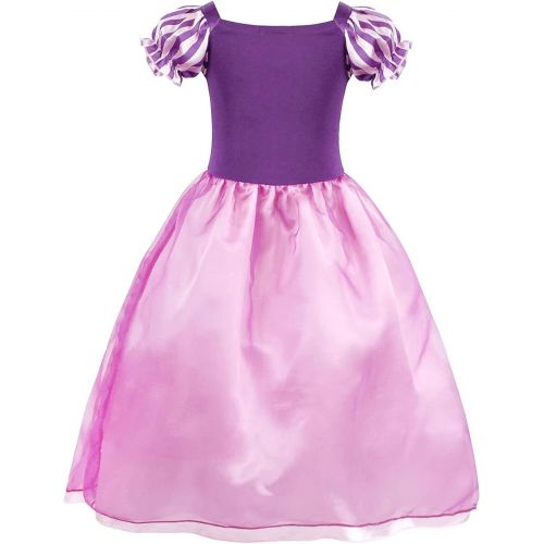  HenzWorld Little Girls Dress Princess Costume Fancy Birthday Party Cosplay Jewelry Accessories Purple Clothes