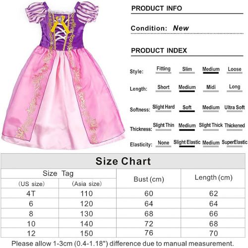  HenzWorld Little Girls Dress Princess Costume Fancy Birthday Party Cosplay Jewelry Accessories Purple Clothes