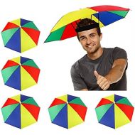 [아마존베스트]Heqishun 5 pieces umbrella hat as a fun gift for carnival umbrella hat fun accessory head umbrella foldable umbrella hat for decoration Halloween costume headgear at carnival