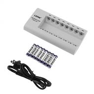 Heraihe LEISE-858 Intelligent Fast Independent Charger Set Eight Slots Independent Charger Eight Batteries Power Cable Line