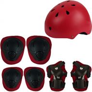 Herbalcandybox Kids Protective Gear Set with Wrist Guard Knee Pads Elbow Pads Helmet