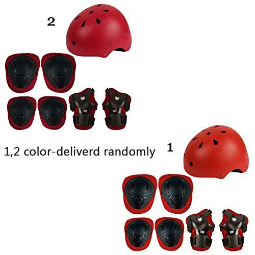 허버렌드 Herbalcandybox Kids Protective Gear Set with Wrist Guard Knee Pads Elbow Pads Helmet